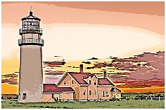 Sun Setting Behind Highland Light - Digital Painting